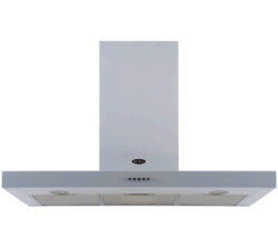 BELLING 110DB Flat Chimney Cooker Hood - White